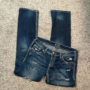 Silver Jean‎ Dark Wash Baby Boot Ripped Jean Size W30/L31